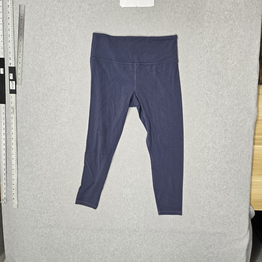 Athleta Women Activewear Pants L Blue Ultra High Rise Elation 7/8 Tight READ